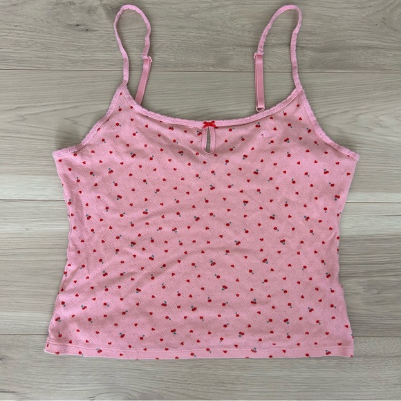 victoria’s secret pink cherry heart eyelet tank top - Picture 3 of 6